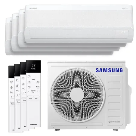 Quadri split Samsung Windfree Avant S2 8.0kW AJ080TXJ4KG/EU tailles 20 + 20 + 25 + 25 AR70F07C1AWNEU (x2) + AR70F09C1AWNEU (x2)