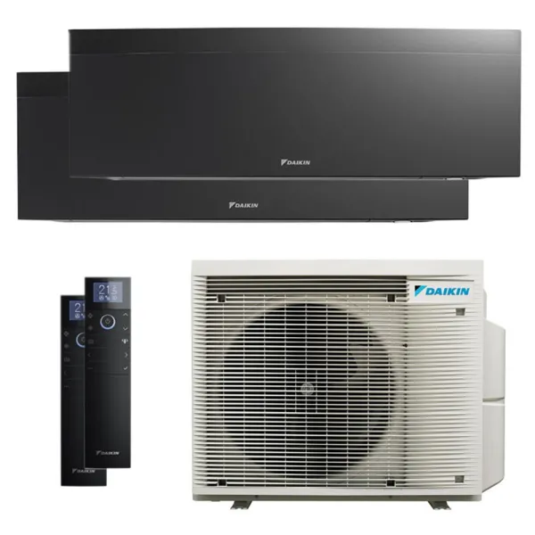 Climatiseur bi split DAIKIN Emura 3 2MXM50A9 FTXJ-AB 5kW tailles 20 + 35 Noir FTXJ20AB + FTXJ35AB