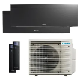 Climatiseur bi split DAIKIN Emura 3 5MXM90A9 FTXJ-AB 9kW tailles 35 + 50 Noir FTXJ35AB + FTXJ50AB