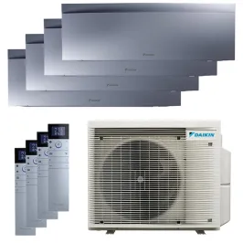 Quadri split DAIKIN Emura 3 4MXM80A9 FTXJ-AS 8kW tailles 20 + 20 + 20 + 35 Argent FTXJ20AS + FTXJ20AS + FTXJ20AS + FTXJ35AS