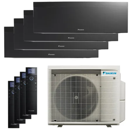 Quadri split DAIKIN Emura 3 4MXM80A9 FTXJ-AB 8kW tailles 20 + 20 + 20 + 20 Noir FTXJ20AB + FTXJ20AB + FTXJ20AB + FTXJ20AB