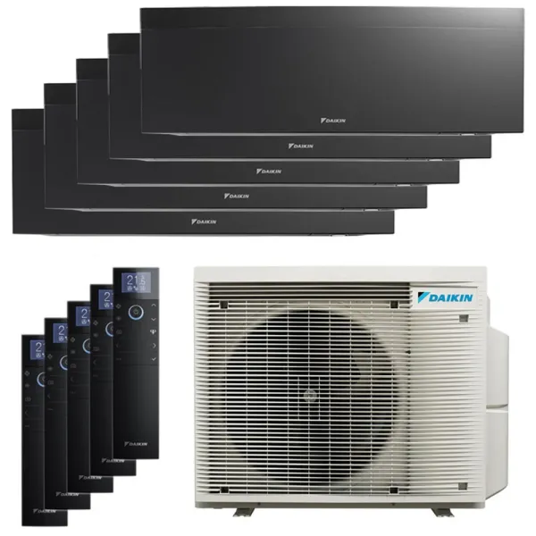Penta split DAIKIN Emura 3 5MXM90A9 FTXJ-AB 9kW tailles 20 + 20 + 20 + 20 + 20 Noir FTXJ20AB (x5)