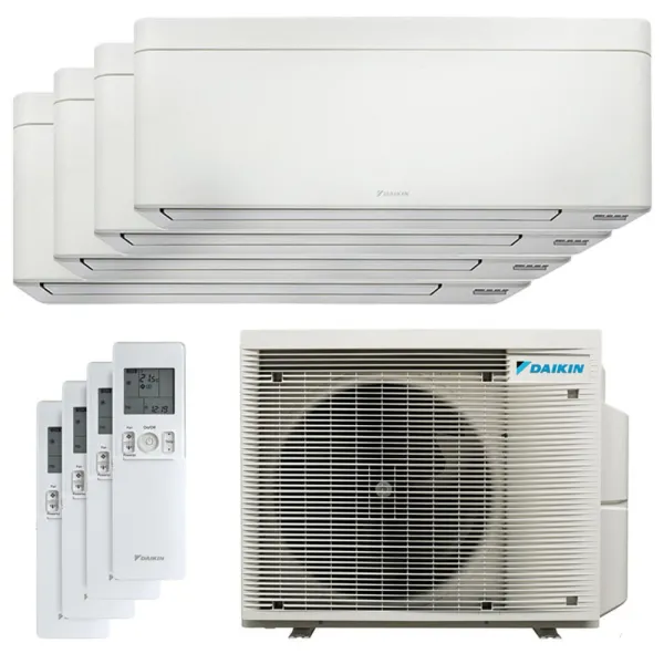 Quadri split DAIKIN Stylish 4MXM80A9 FTXA-CW 8kW tailles 15 + 15 + 15 + 42 Blanc CTXA15CW + CTXA15CW + CTXA15CW + FTXA42CW