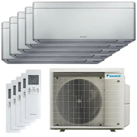 Penta split DAIKIN Stylish 5MXM90A9 FTXA-CS 9kW tailles 25 + 25 + 25 + 25 + 25 Argent FTXA25CS (x5) WiFi de série