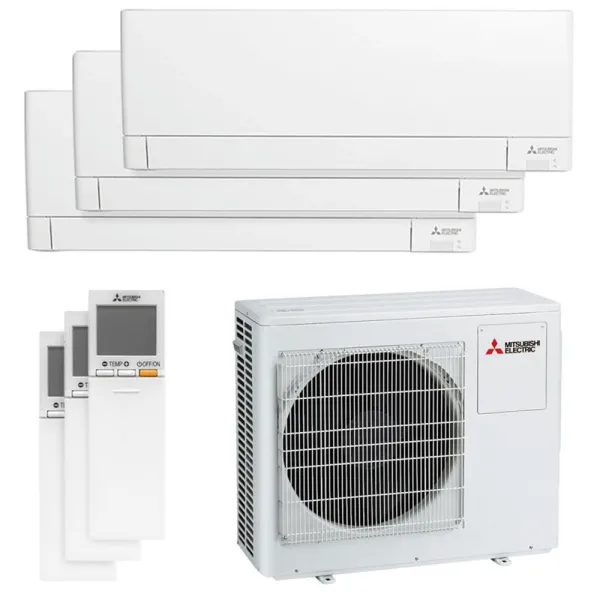 Climatiseur tri split Mitsubishi MSZ-AY MXZ-3F54VF4 5.4kW tailles 15 + 25 + 25 MSZ-AY15VGKP + MSZ-AY25VGK + MSZ-AY25VGK WiFi