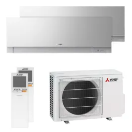 Climatiseur bi split Mitsubishi MSZ-EF argent MXZ-2F53VF4 5.3kW tailles 25 + 25 MSZ-EF25VGKS + MSZ-EF25VGKS WiFi Mural Design