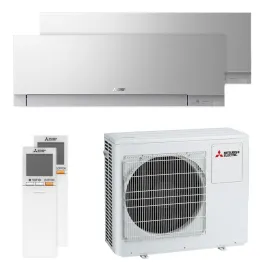 Climatiseur bi split Mitsubishi MSZ-EF Argent MXZ-3F68VF4 6.8kW tailles 25 + 42 MSZ-EF25VGKS + MSZ-EF42VGKS WiFi Mural Design