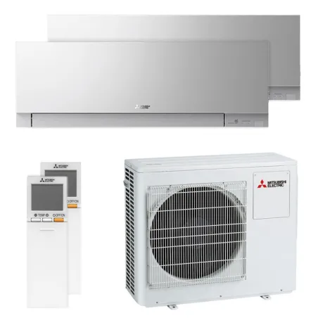 Climatiseur bi split Mitsubishi MSZ-EF argent MXZ-4F72VF4 7.2kW tailles 35 + 35 MSZ-EF35VGKS + MSZ-EF35VGKS WiFi Mural Design