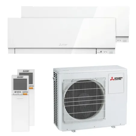 Climatiseur bi split Mitsubishi MSZ-EF blanc MXZ-4F72VF4 7.2kW tailles 35 + 50 MSZ-EF35VGKW + MSZ-EF50VGKW WiFi Mural Design