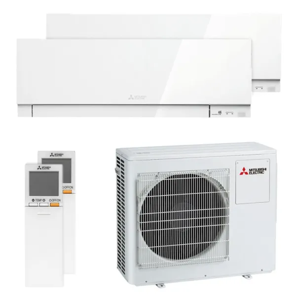 Climatiseur bi split Mitsubishi MSZ-EF blanc MXZ-4F80VF4 8.0kW tailles 35 + 50 MSZ-EF35VGKW + MSZ-EF50VGKW WiFi Mural Design