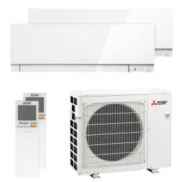Climatiseur bi split Mitsubishi MSZ-EF Blanc MXZ-5F102VF2 10.2kW taille 50 + 50 MSZ-EF50VGKW + MSZ-EF50VGKW WiFi Mural Design
