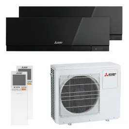 Climatiseur bi split Mitsubishi MSZ-EF noir MXZ-4F72VF4 7.2kW tailles 25 + 42 MSZ-EF25VGKB + MSZ-EF42VGKB WiFi Mural Design