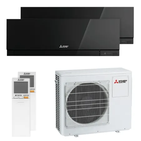 Climatiseur bi split Mitsubishi MSZ-EF Noir MXZ-3F68VF4 6.8kW tailles 25 + 50 MSZ-EF25VGKB + MSZ-EF50VGKB WiFi Mural Design