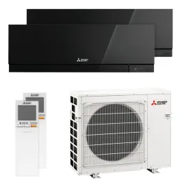 Climatiseur bi split Mitsubishi MSZ-EF Noir MXZ-5F102VF2 10.2kW taille 50 + 50 MSZ-EF50VGKB + MSZ-EF50VGKB WiFi Mural Design