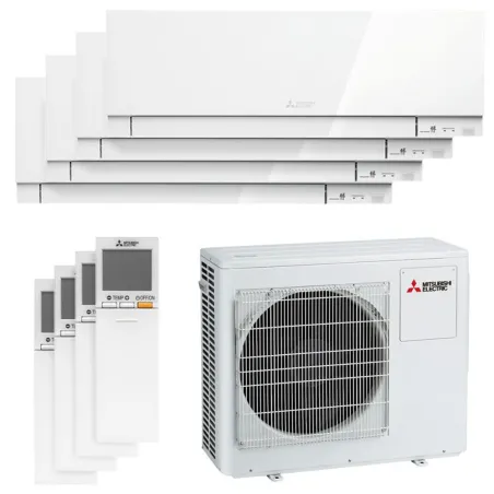 Quadri split Mitsubishi MSZ-EF Blanc MXZ-4F72VF4 7.2kW tailles 25 + 25 + 25 + 25 MSZ-EF25VGKW (x4) Mural Design WiFi