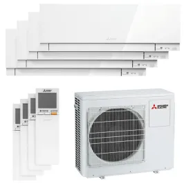 Quadri split Mitsubishi MSZ-EF Blanc MXZ-4F80VF4 8.0kW tailles 25 + 25 + 25 + 25 MSZ-EF25VGKW (x4) Mural Design WiFi