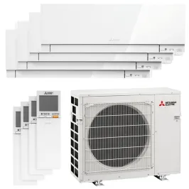 Quadri split Mitsubishi MSZ-EF Blanc MXZ-5F102VF2 10kW tailles 25 + 25 + 25 + 25 MSZ-EF25VGKW (x4) Mural Design WiFi