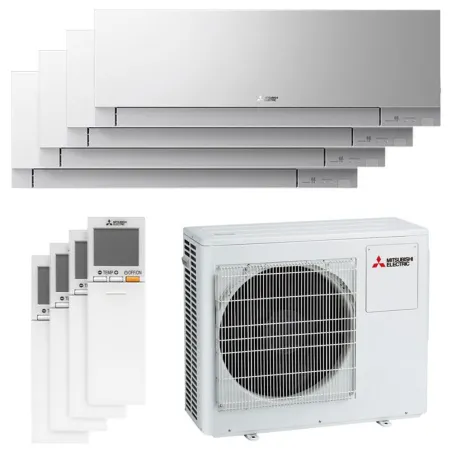 Quadri split Mitsubishi MSZ-EF Gris MXZ-4F72VF4 7.2kW tailles 25 + 25 + 25 + 25 MSZ-EF25VGKS (x4) Mural Design WiFi