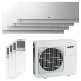 Quadri split Mitsubishi MSZ-EF Gris MXZ-4F80VF4 8.0kW tailles 25 + 25 + 25 + 25 MSZ-EF25VGKS (x4) Mural Design WiFi