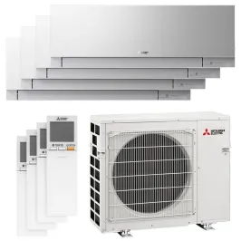 Quadri split Mitsubishi MSZ-EF Gris MXZ-5F102VF2 10kW tailles 25 + 25 + 25 + 25 MSZ-EF25VGKS (x4) Mural Design WiFi