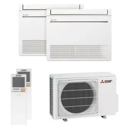 Climatiseur bi split Mitsubishi Console MXZ-2F33VF4 3.3kW tailles 25 + 25 MFZ-KT25VG + MFZ-KT25VG Console Design Inverter