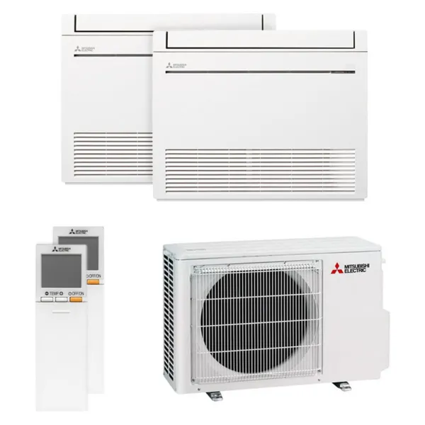 Climatiseur bi split Mitsubishi Console MXZ-2F33VF4 3.3kW tailles 25 + 25 MFZ-KT25VGK + MFZ-KT25VGK Console Design Inverter