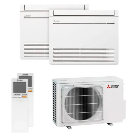 Climatiseur bi split Mitsubishi Console MXZ-2F33VF4 3.3kW tailles 25 + 25 MFZ-KT25VG + MFZ-KT25VG Console Design Inverter