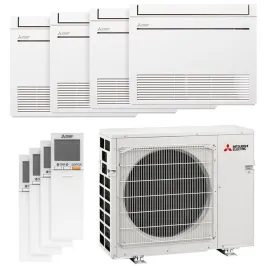 Quadri split Mitsubishi Console MXZ-5F102VF2 10.2kW tailles 25 + 25 + 25 + 25 MFZ-KT25VG (x4) Console Design Inverter