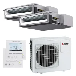 Climatiseur bi split Mitsubishi gainable MXZ-4F80VF4 8.0kW tailles 35 + 50 SEZ-M35DA2 + SEZ-M50DA2 avec commande PAR-41MAA