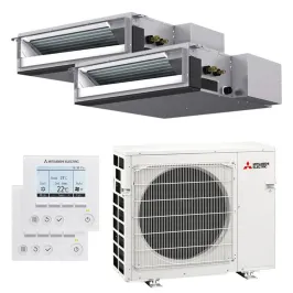 Climatiseur bi split Mitsubishi gainable MXZ-5F102VF2 10.2kW tailles 50 + 50 SEZ-M50DA2 + SEZ-M50DA2 avec commande PAR-41MAA