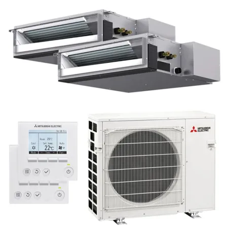 Climatiseur bi split Mitsubishi gainable MXZ-5F102VF2 10.2kW tailles 50 + 50 SEZ-M50DA2 + SEZ-M50DA2 avec commande PAR-41MAA