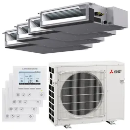 Quadri split Mitsubishi gainable MXZ-5F102VF2 10.2kW tailles 25 + 25 + 25 + 25 SEZ-M25DA2 (x4) avec commande PAR-41MAA