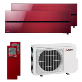 Climatiseur bi split Mitsubishi MSZ-LN Rouge MXZ-2F53VF4 5.3kW tailles 25 + 25 MSZ-LN25VG2R + MSZ-LN25VG2R Design de Luxe WiFi
