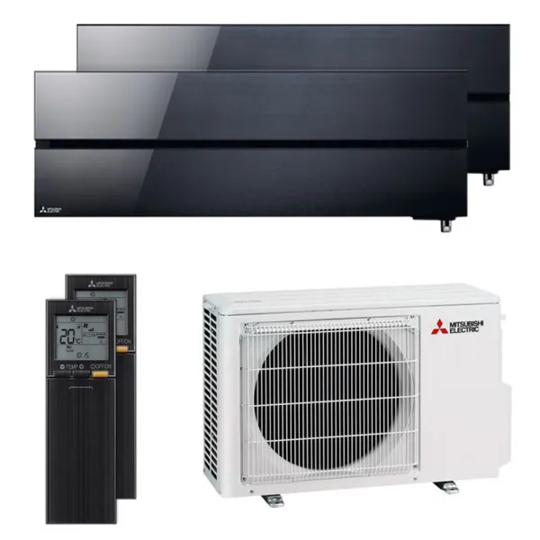 Climatiseur bi split Mitsubishi MSZ-LN Noir MXZ-2F53VF4 5.3kW tailles 25 + 25 MSZ-LN25VG2B + MSZ-LN25VG2B Design de Luxe WiFi