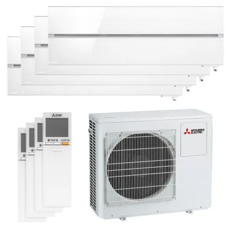 Quadri split Mitsubishi MSZ-LN Blanc MXZ-4F80VF4 8.0kW tailles 25 + 25 + 25 + 25 MSZ-LN25VG2V (x4) Mural Design de Luxe WiFi