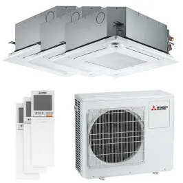 Tri split Mitsubishi cassette SLZ-M MXZ-3F68VF4 6.8kW tailles 25 + 25 + 25 SLZ-M25FA2 (x3) 4 voies 600x600