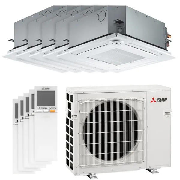 Penta split Mitsubishi SLZ-M MXZ-5F102VF2 10kW tailles 15 + 25 + 25 + 25 + 50 SLZ-M15FA2 + SLZ-M25FA2 (x3) + SLZ-M50FA2