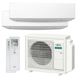Climatisation bi split FUJITSU Mural KETF AOEG24KBCA3 6.8kW tailles 25 + 42 Design Blanc WiFi de série ASEG09KETF + ASEG14KETF