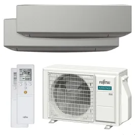 Climatiseur bi split FUJITSU Mural KETF-B AOEG14KBCA2 4kW tailles 20 + 20 Design Argent WiFi ASEG07KETF-B + ASEG07KETF-B