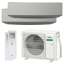 Climatiseur bi split FUJITSU Mural KETF-B AOEG18KBCA2 5kW tailles 25 + 25 Design Argent WiFi ASEG09KETF-B + ASEG09KETF-B