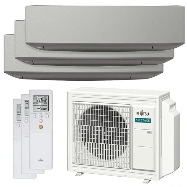 Climatiseur tri split FUJITSU KETF-B AOEG24KBCA3 6.8kW tailles 20 + 20 + 25 WiFi ASEG07KETF-B + ASEG07KETF-B + ASEG09KETF-B