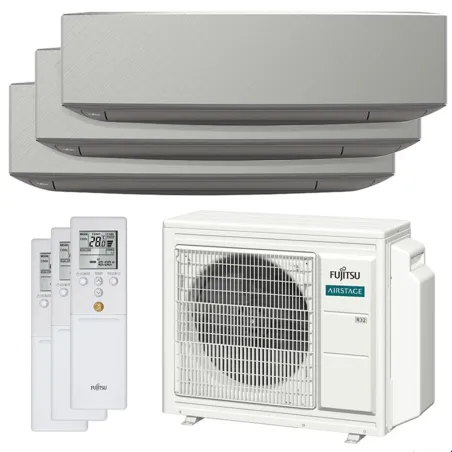 Climatiseur tri split FUJITSU KETF-B AOEG24KBCA3 6.8kW tailles 20 + 25 + 42 WiFi ASEG07KETF-B + ASEG09KETF-B + ASEG14KETF-B