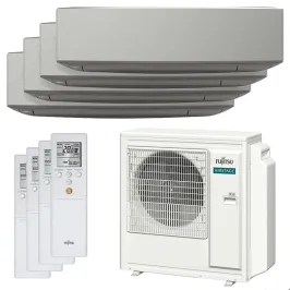 Quadri split FUJITSU Mural KE argent AOEG30KBTA4 8kW tailles 25 + 25 + 25 + 25 WiFi ASEG09KETF-B (x4)