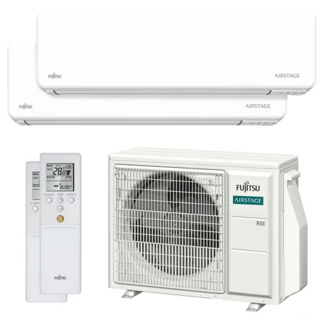 Climatisation bi split FUJITSU Mural KGTG AOEG18KBCA2 5kW tailles 20 + 35 WiFi de série ASEH07KGTG + ASEH12KGTG