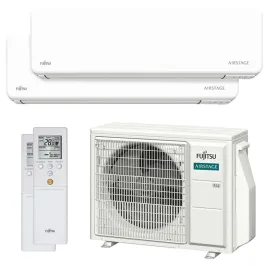 Climatisation bi split FUJITSU Mural KGTG AOEG18KBCA2 5kW tailles 25 + 25 WiFi de série ASEH09KGTG + ASEH09KGTG