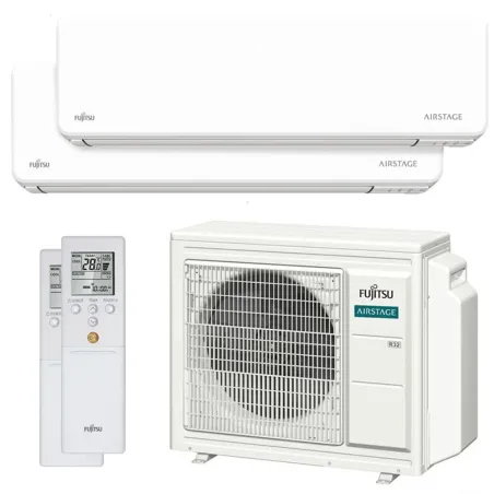 Climatisation bi split FUJITSU Mural KGTG AOEG24KBCA3 6.8kW tailles 20 + 42 WiFi de série ASEH07KGTG + ASEH14KGTG