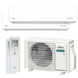 Climatisation bi split FUJITSU Mural KGTG AOEG14KBCA2 4kW tailles 20 + 20 WiFi de série ASEH07KGTG + ASEH07KGTG