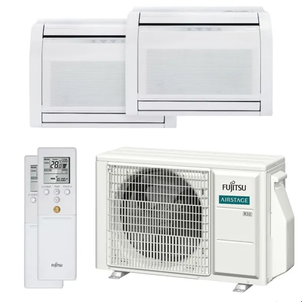 Climatiseur bi split FUJITSU Console KVCA AOEG14KBCA2 4kW tailles 25 + 25 Console Compacte AGEG09KVCA + AGEG09KVCA