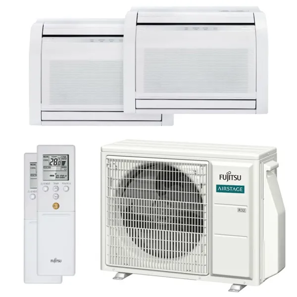Climatiseur bi split FUJITSU Console KVCA AOEG18KBCA2 5kW tailles 25 + 35 Console Compacte AGEG09KVCA + AGEG12KVCA