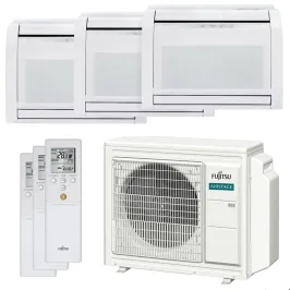 Climatisation tri split FUJITSU Console AOEG24KBCA3 6.8kW tailles 25 + 25 + 25 AGEG09KVCA + AGEG09KVCA + AGEG09KVCA